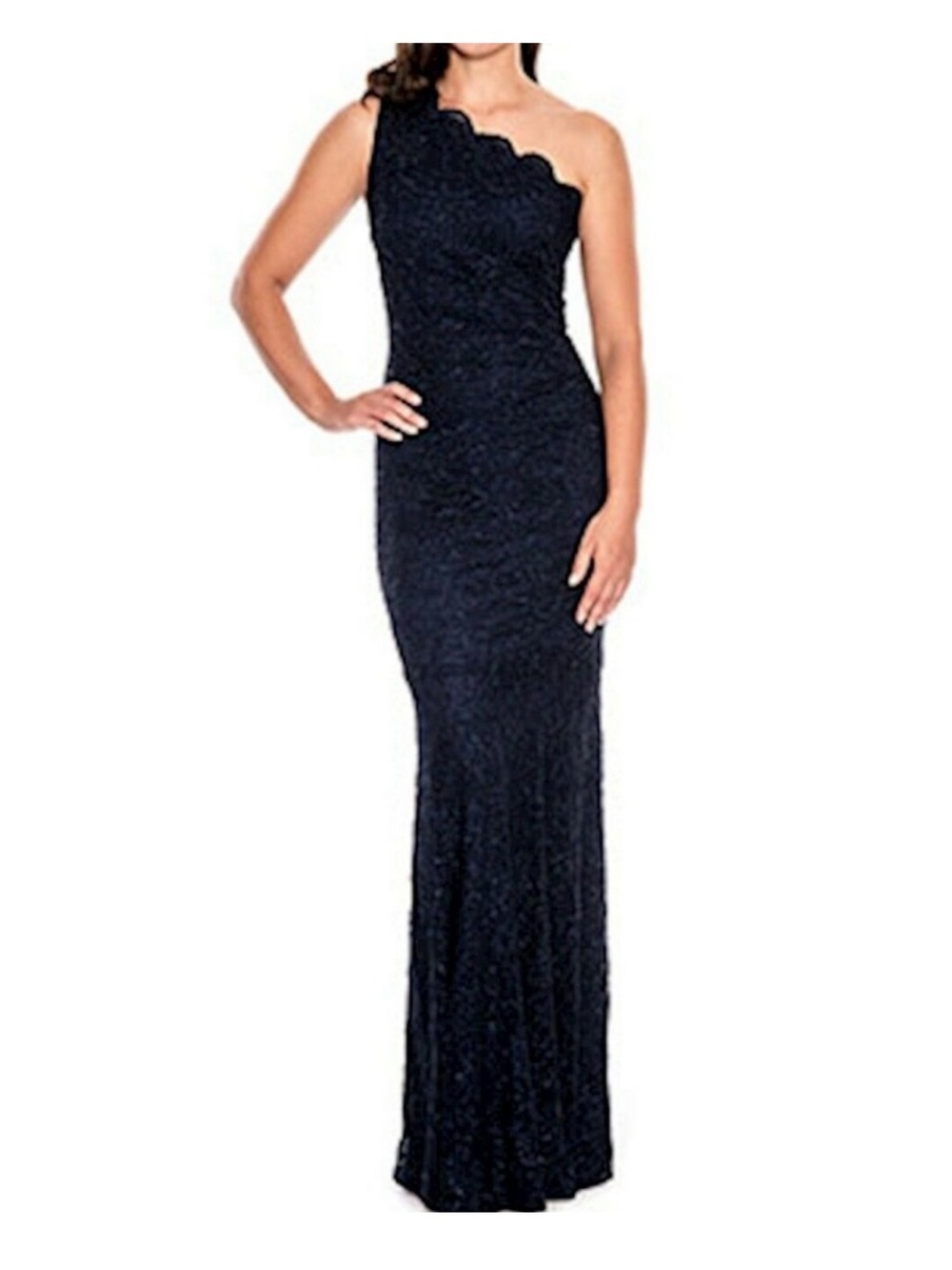 Decode 1.8 One Shoulder Lace Shimmer Gown Sz 24